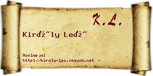 Király Leó névjegykártya