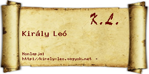 Király Leó névjegykártya