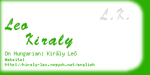 leo kiraly business card
