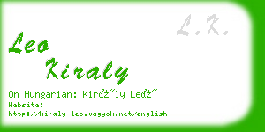leo kiraly business card